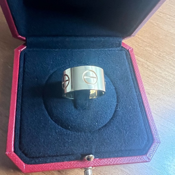 Cartier 18K Yellow GoldWide 11mm Large LOVE Ring size 58 (8.25) Box Cert EUC! - Picture 10 of 16